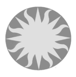 The Smithsonian logo, which is a stylized sun.